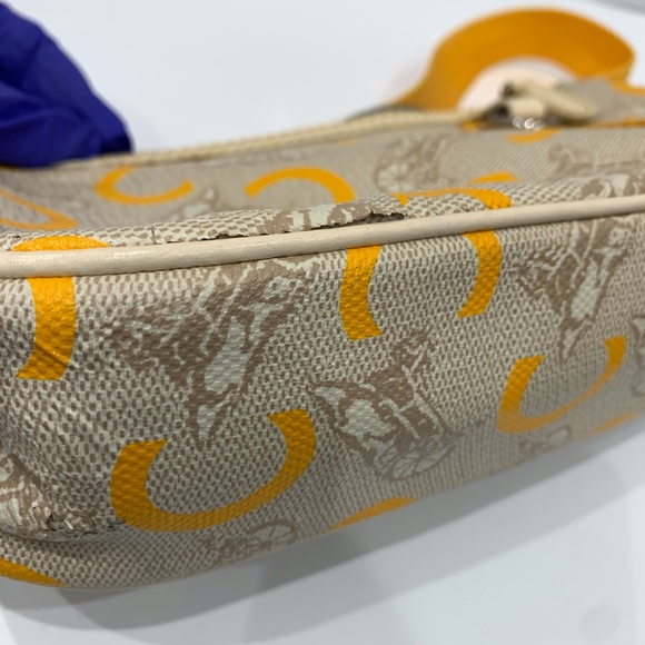 Celine Yellow Beige Carriage Shoulder Bag sku#85546(Gently used,outside peeling) - Picture 12 of 15